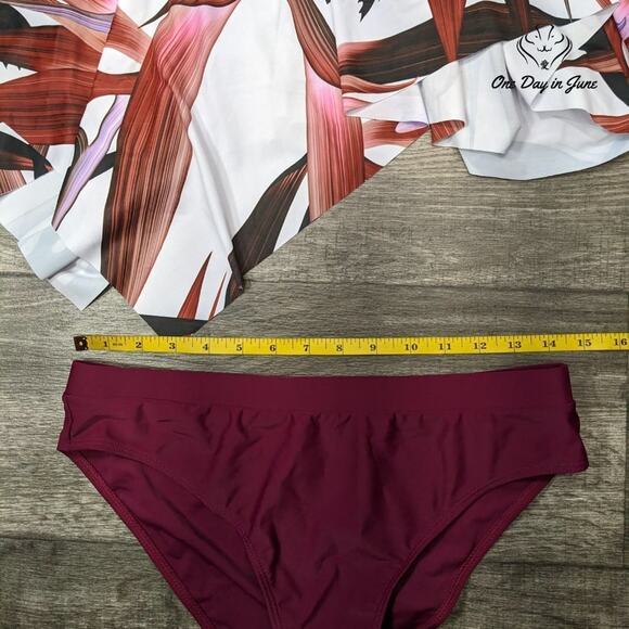 Bucota Floral Swimdress Tankini Swimsuit Size M - Picture 5 of 6